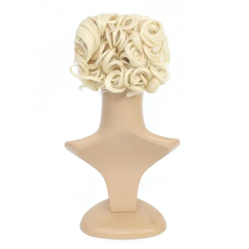 Miniatura 6 de SWACC Extensión de moño de cabello rizado corto y desordenado, fácil de estirar, peines para el cabello, extensión de cola de caballo con clip
