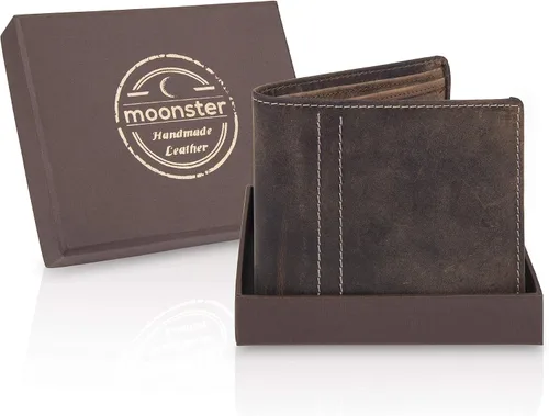 Miniatura 8 de Moonster Cartera de cuero para hombre con bloqueo RFID mantiene el efectivo y las tarjetas seguros organizados y de fácil acceso carteras delgadas
