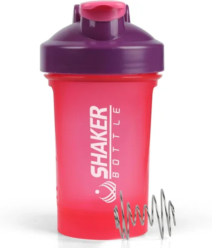 Miniatura 8 de Botella agitadora, botella agitadora pequeña de 400ml con bola mezcladora, portátil de 14oz para batidos de gimnasio, libre de BPA, 100% a prueba