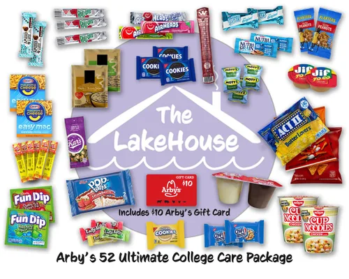 Miniatura 2 de LakeHouse Student 52 Paquete de Atención Universitaria con Tarjeta de Regalo Arbys - Caja de Botanas Esenciales Universitarias - Paquetes