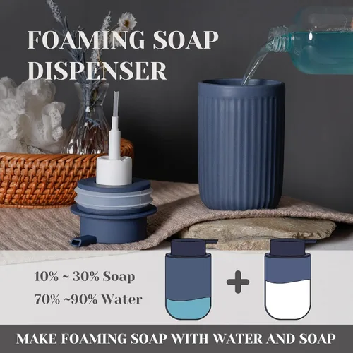 Miniatura 3 de INGOFIN Dispensador de Jabón Espumoso Cerámico - Dispensador de Jabón de Mano de 12oz Espumoso para Baño, Dispensador de Platos Moderno y Recargable