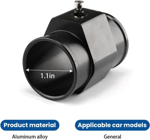 Miniatura 2 de zipelo Tubo de Junta de Temperatura del Agua, Adaptador de Sensor de Temperatura de Aleación de Aluminio para Automóvil, Abrazaderas de Adaptador