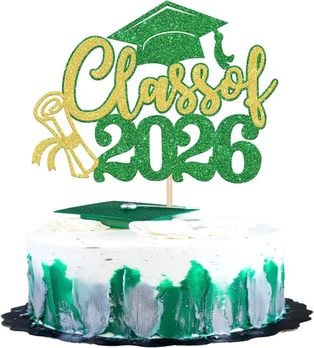 Miniatura 13 de 1 pieza de decoración de pastel de graduación de niña de tacón alto con tapa de graduación con purpurina 2024, selección de pastel de graduación Oro