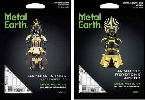 Miniatura 2 de Metal Earth Fascinations - Juego de 2 armaduras de metal 3D - Samurai Naoe Kanetsugu - Toyotomi japonés
