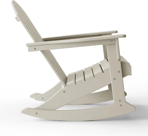 Miniatura 43 de WestinTrends Silla mecedora Malibu de poliéster para exterior/patio Adirondack, Negra