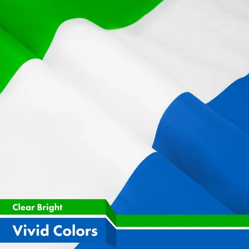 Miniatura 3 de G128 Bandera de Sierra Leona Sierra Leona 3 x 5 pies LiteWeave Pro Series Impreso Poliéster 150D Bandera de país, colores vibrantes, ojales