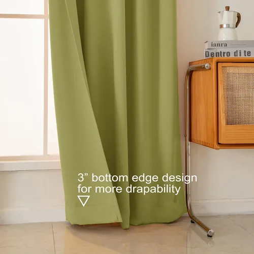 Miniatura 5 de Pickluc 2 paneles de cortinas opacas con ojales de 96 pulgadas de largo, cortinas de ventana con bloqueo de luz para sala de estar, aislamiento