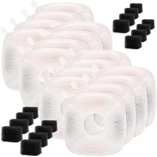 Miniatura 6 de Filtros de fuente para mascotas compatibles con fuente de agua para perros de 95 onzas/2.8 L (4 filtros de carbono + 4 filtros de esponja)