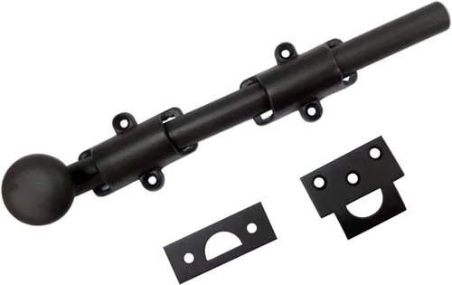 Miniatura 15 de QCAA Perno de puerta holandés de latón macizo, 36 ", latón pulido lacado, 1 paquete, hecho en Taiwán 35.8 in - Latón pulido lacado