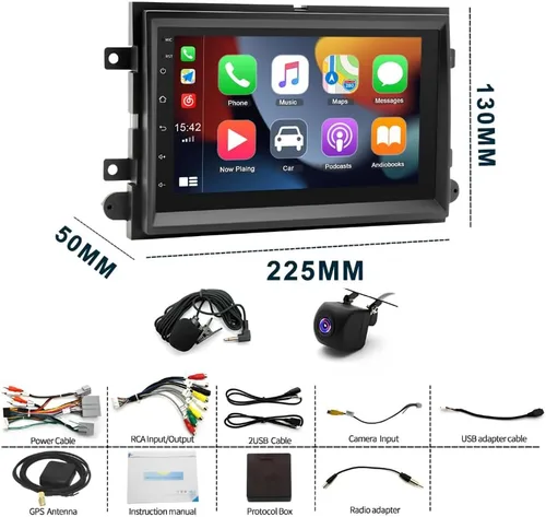 Miniatura 7 de PHEZEN Estéreo de coche con pantalla táctil de 7 pulgadas compatible con Ford Edge 2007-2010, Android 13 Doble DIN Radio de coche con Carplay