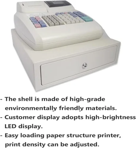 Miniatura 5 de Caja registradora electrónica con 6 pantallas LED digitales para pequeñas empresas, minoristas, supermercados, cajas registradoras con cajón y Negro