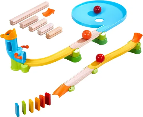 Miniatura 2 de HABA Kullerbu Traffic Jam Ball Track Juego de 33 piezas con embudo
