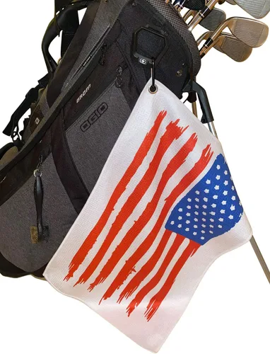 Miniatura 4 de TrueBirdie Toalla de golf con clip de la bandera americana, toallas de golf de microfibra de 24 x 16 pulgadas