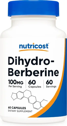 Nutricost Cápsulas de dihidroberberina (100 mg, 60 cápsulas) - Metabolito más biodisponible de berberina