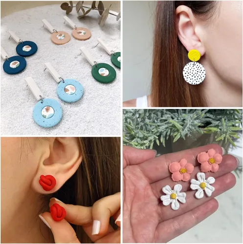 Miniatura 5 de Craftdady 400 aretes de acero inoxidable de 0.15 a 0.55 pulgadas, 8 tamaños, almohadillas planas, redondas, en blanco, para hacer joyas Almohadilla