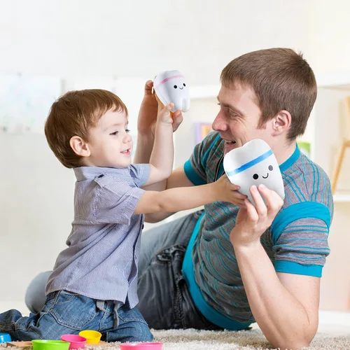 Miniatura 6 de Hungdao 2 piezas de dientes gigantes de elevación lenta de dientes falsos para aliviar la ansiedad, juguetes dentales, asistente dental, regalos