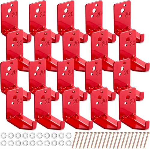 Miniatura 9 de Queekay Paquete de 20 soportes universales para extintor de incendios de 5 a 40 libras, soporte de gancho de pared (estilo clásico)