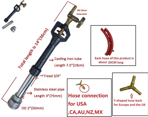 Miniatura 3 de Quemador de Gas Propano para Forja Fundidora de Horno Raku Herrero Herradero Cuchillo Hoja Hacer Horno de Gas