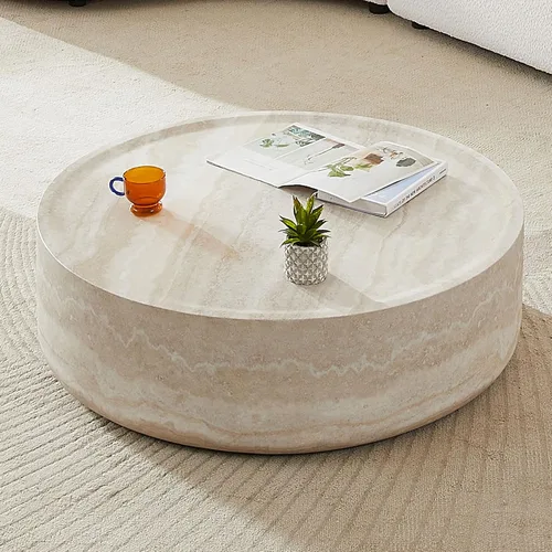 Miniatura 17 de Mesa Auxiliar Redonda Pequeña Mesa de Café Mesa Lateral Francesa de Estilo Campestre Rústico Mesa Auxiliar para Sala de Estar Gris Claro, Sin