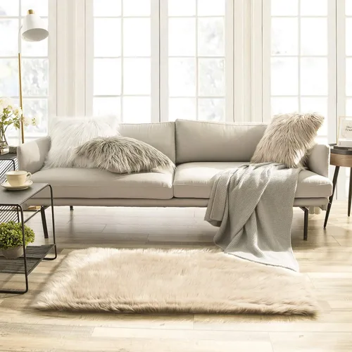 Miniatura 152 de Ashler Home Deco - Tapete de pelo sintético de oveja, mullido, suave, de 2 x 3 pies, lavable a máquina, dormitorio, habitación de los niños, sala