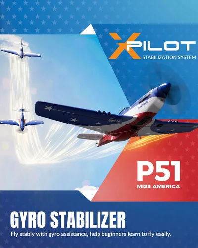 Miniatura 3 de VOLANTEXRC Avión RC, avión de control remoto de 4 canales P51d Mustang con giroscopios, Aileron, acrobacias aéreas, 3 modos para volar para adultos
