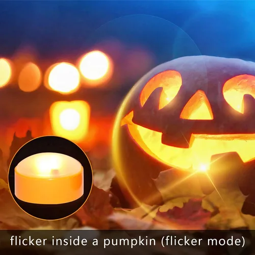 Miniatura 4 de Paquete de 2 luces de calabaza de Halloween, funciona con pilas, luces LED sin llama con control remoto/temporizador, calabaza Jack-O-Lantern
