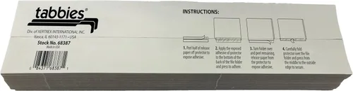Miniatura 4 de Tabbies 68387 - Protectores transparentes para bordes de lomo, 100 unidades, tiras de refuerzo envolventes de 11 x 2 pulgadas para archivos