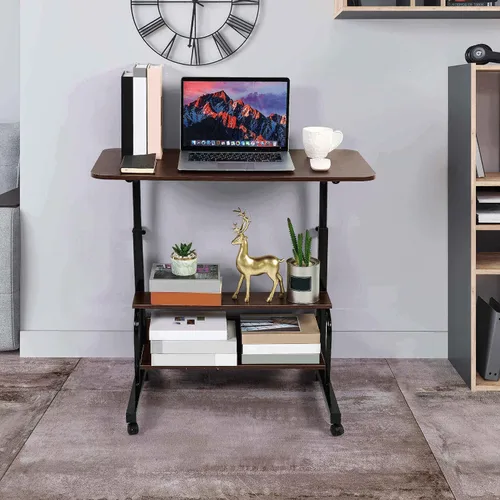 Miniatura 2 de Escritorio de oficina en casa, mesa ajustable para dormitorio, computadora portátil moderna para sala de estar, sofá, espacios pequeños portátiles