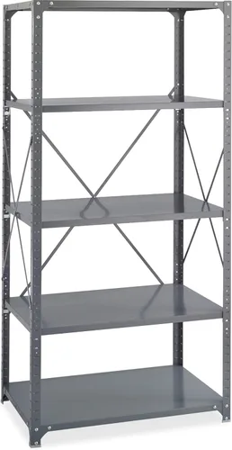 Safco Productos 6267 Kit de estantes comerciales 36 pulgadas de ancho x 24 pulgadas de profundidad x 75 pulgadas de alto con 5 estantes, gris