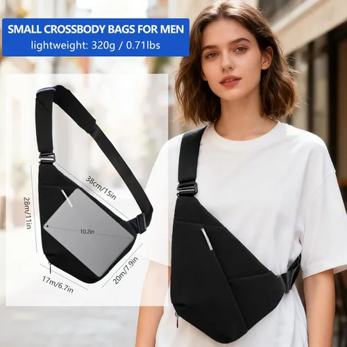 Miniatura 3 de Bolso bandolera, Negro, Compacto