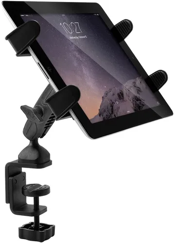 Miniatura 5 de ARKON Mounts TABRM086 - Soporte de tableta de alta resistencia con agarre delgado, ajuste universal para tableta, abrazadera en C maciza, ángulo