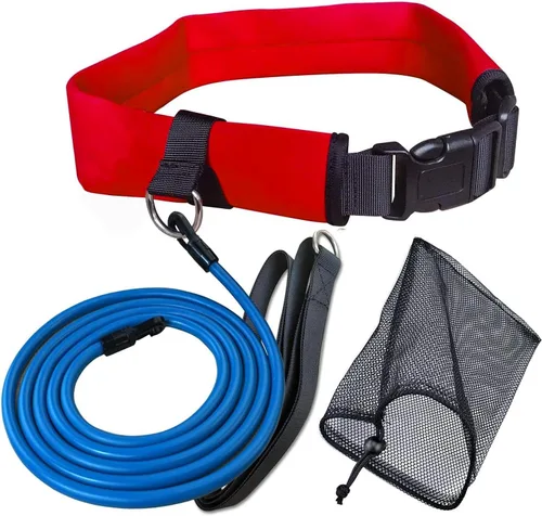 Cinturón de natación Cinturón de entrenamiento de natación con cuerda elástica de 7.2 ft ajustable para nadar en su lugar Cinturón de entrenamiento