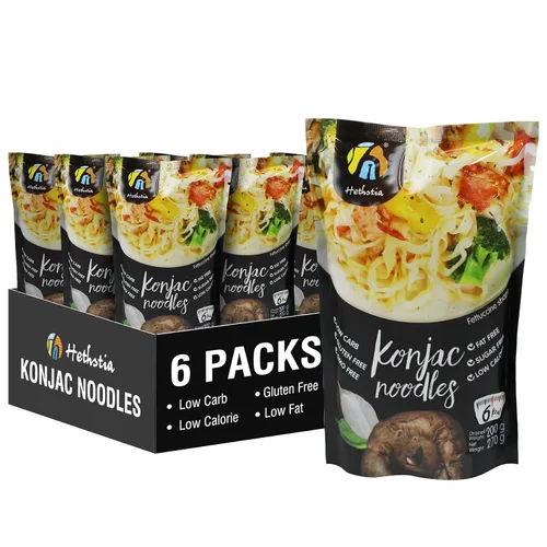 Miniatura 9 de Hethstia Konjac Noodles Angel Hair - Paquete de 6 fideos Shirataki, bajo en calorías, bajo en carbohidratos, sin azúcar, sin gluten, apto para dieta