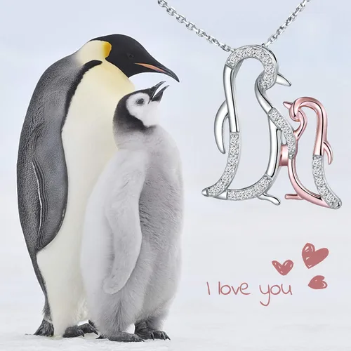 Miniatura 2 de Collar de plata de ley 925 con diseño de animales para madre e hija, regalo para mamá, abuela y niñas, regalo familiar