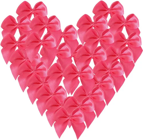 Miniatura 47 de Micomon 50 piezas mini lazos de cinta de satén de 1.6 pulgadas para manualidades, pequeños lazos verdes para decoración navideña embellecimiento