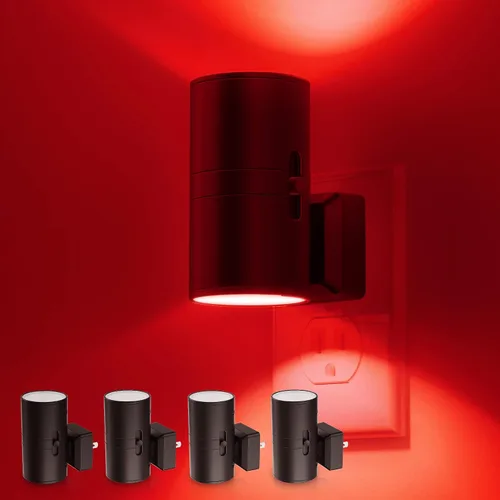 Miniatura 14 de L LOHAS LED Luz nocturna enchufable, paquete de 4, luces nocturnas regulables enchufables a la pared, luz nocturna con sensor de luz, blanco suave
