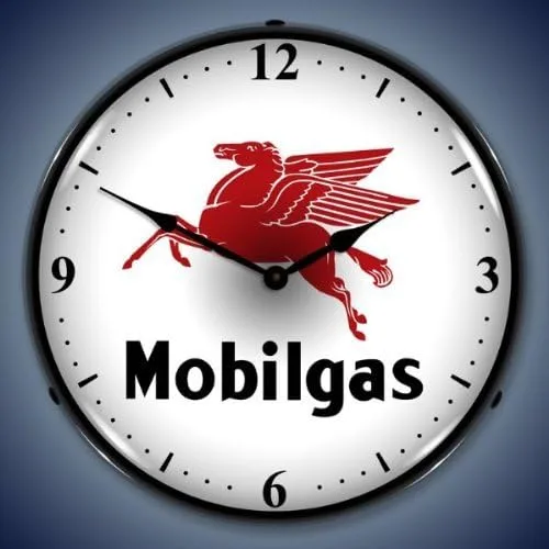Mobilgas Retro Vintage Style Publicidad LED Reloj iluminado - Envío gratis el siguiente día hábil a 48 estados inferiores