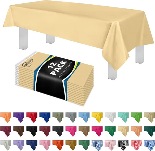 Miniatura 53 de Mantel de plástico de alta calidad - 54 in. x 108 pulgadas. Grandipity - Mantel rectangular (6 y 12 unidades), Agua (Aqua)