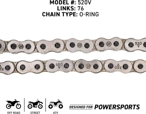 Miniatura 5 de Combinación de Cadena y Piñón de Transmisión NICHE para Polaris Scrambler 500, Trail Blazer 400 Delantero 13 Dientes Trasero 36 Dientes 520V Anillo