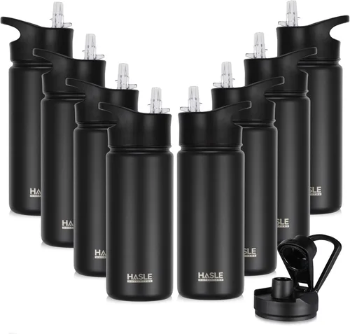 Miniatura 27 de HASLE OUTFITTERS Botella de agua aislada de 16 onzas para niños, botella de agua de acero inoxidable de doble pared al vacío, a prueba de fugas