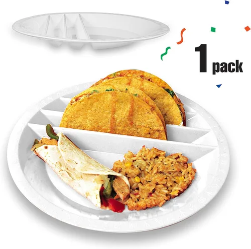 Miniatura 4 de Taco Mex - Plato para taco, reutilizable, redondo, suave o rígido, soporte para tacos para noches de taco, plástico libre de BPA de 10.75 pulgadas