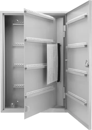 Miniatura 12 de Barska Gabinete para llaves de 240 posiciones con ganchos numerados, organizador de llaves de acero para montaje en pared, caja fuerte con registro