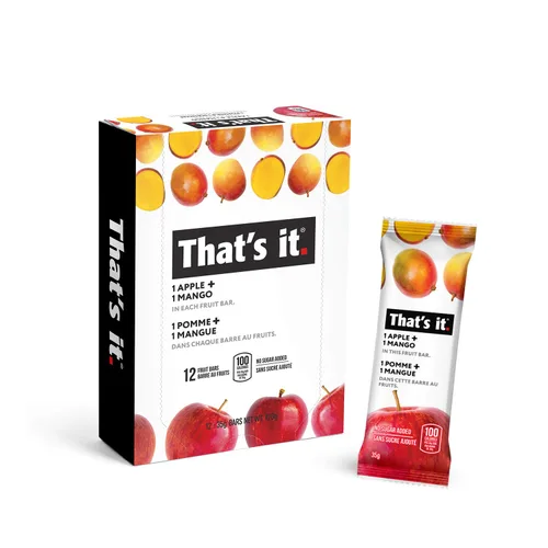 Miniatura 10 de That's it. Manzana+Mango+Chili 100% Natural Gran Sabor Barra de Fruta Seca Real, Vegana, Sin Gluten, Paleo, Kosher, Sin OMG, Sin Conservantes, Sin