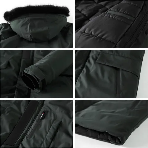 Miniatura 7 de WEEN CHARM - Chaqueta tipo parka para hombre con capucha desmontable y ribete de piel sintética.