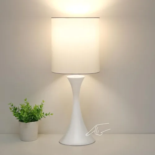 Miniatura 10 de Lámpara de mesa con control táctil, lámpara de cabecera regulable de 3 vías para sala de estar, lámpara de mesa de noche moderna para dormitorio