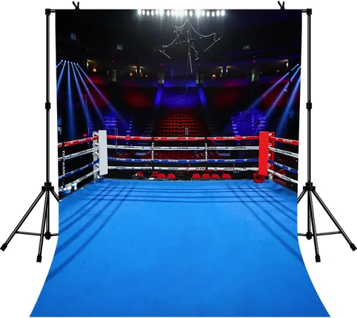 Miniatura 8 de Telones de fondo de anillo de boxeo para fotografía de 5 x 3 pies, para niños, niños, fiesta de cumpleaños, retrato de adultos, cartel de fiesta