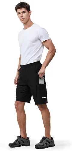 Miniatura 9 de Ally Pantalones cortos de ciclismo de montaña para hombre, acolchados en 4D, ligeros, holgados, con bolsillos con cremallera, para ciclismo