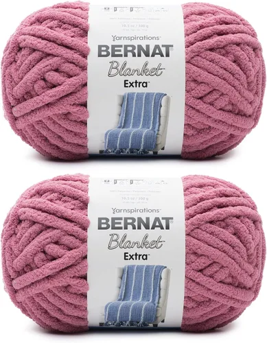 Miniatura 41 de Bernat - Estambre para mantas Extra Negro, 2 paquetes de 300g/10.5 onzas, poliéster, #7, jumbo, tejido de punto/ganchillo