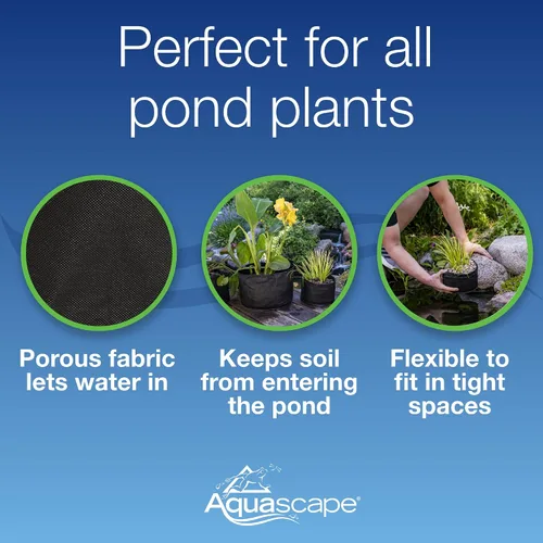 Miniatura 3 de Aquascape – Maceta para planta acuática con tela, 2 unidades, Negro