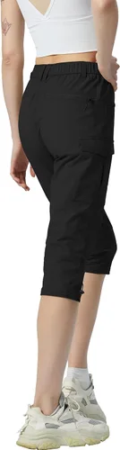 Miniatura 2 de Kuenlun Top Pantalones capri de senderismo para mujer, ligeros, de secado rápido, para viajes al aire libre, UPF 50, resistentes al agua